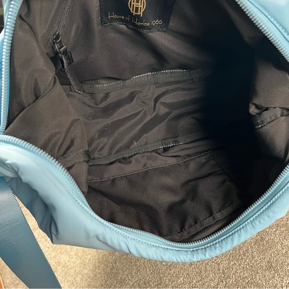 House of Harlow 1960 Crescent Moon Nylon Puffy Powder Blue Crossbody Bag - Picture 3 of 16